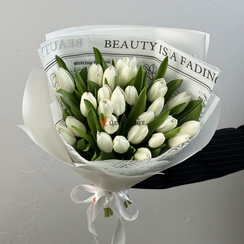 Букет Белый Тюльпан
